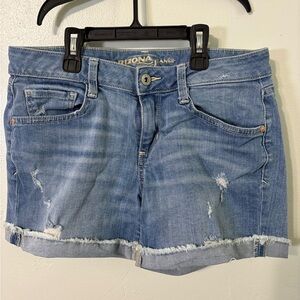 Arizona Jean Company Women's Light Blue Distressed Jean Shorts
